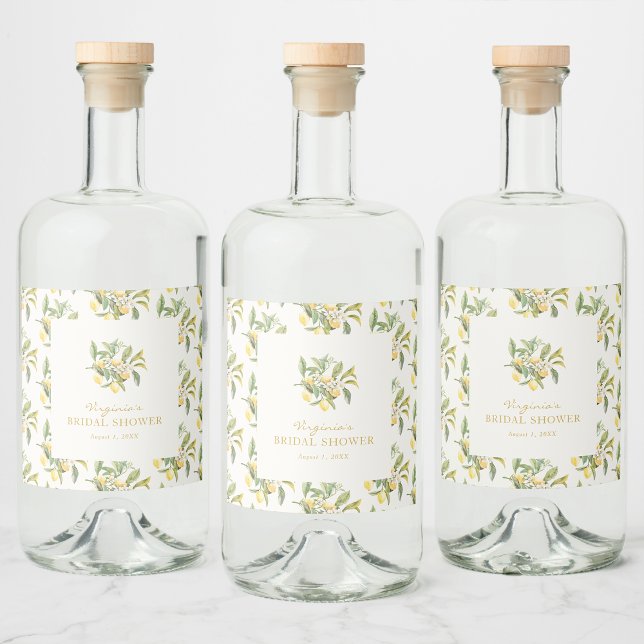 Étiquettes Pour Bouteilles De Liqueur Limoncello (Limoncello Floral Liquor Bottle Label by Painted Paperie)