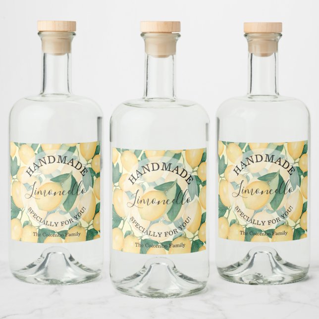 Étiquettes Pour Bouteilles De Liqueur Limoncello artisanal aux citrons vert (Bouteilles)