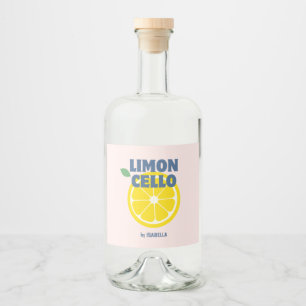 Étiquettes Pour Bouteilles De Liqueur Limoncello d'amour rose clair fait maison