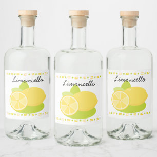 Étiquettes Pour Bouteilles De Liqueur Limoncello Fruit citron