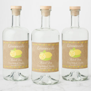 Étiquettes Pour Bouteilles De Liqueur Limoncello Fruit citron Merci personnalisé
