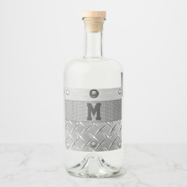 Étiquettes Pour Bouteilles De Liqueur Liqueur métallique et acier