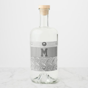 Étiquettes Pour Bouteilles De Liqueur Liqueur métallique et acier
