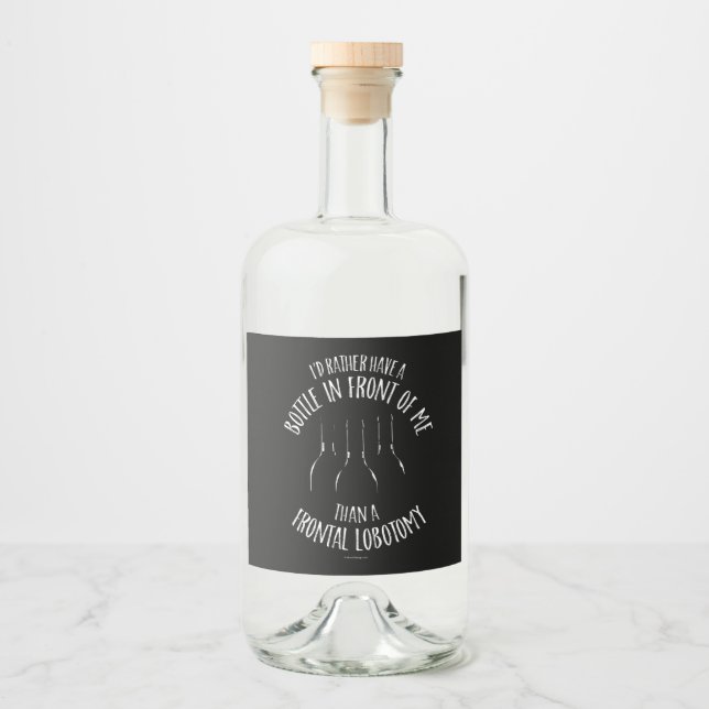 Étiquettes Pour Bouteilles De Liqueur Lobotomie frontale (Devant)