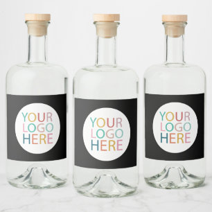 Étiquettes Pour Bouteilles De Liqueur Logo professionnel personnalisé Entreprise Noir