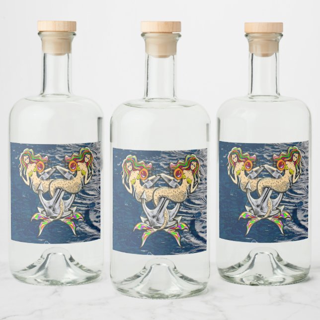 Étiquettes Pour Bouteilles De Liqueur Malheureusement sirènes à l'ancre (Bouteilles)