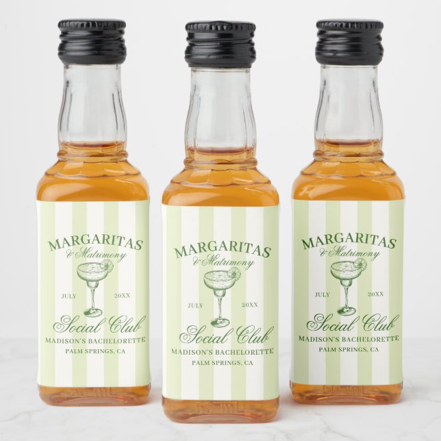 Étiquettes Pour Bouteilles De Liqueur Margaritas et Bachelorette Matrimony (Bouteilles)