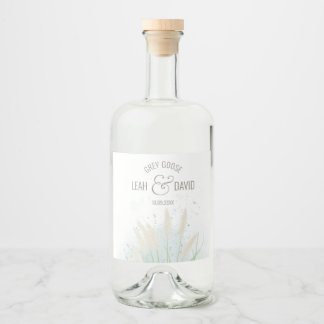Étiquettes Pour Bouteilles De Liqueur Mariage botanique côtier