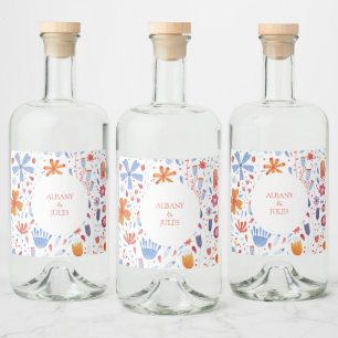 Étiquettes Pour Bouteilles De Liqueur Mariage d'aquarelle Flower Meadow