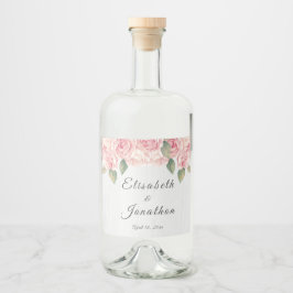 Étiquettes Pour Bouteilles De Liqueur Mariage de bois blanc et flou rustique
