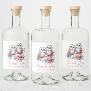 Étiquettes Pour Bouteilles De Liqueur Mariage de campagne Bohème rustique Bois de chouet