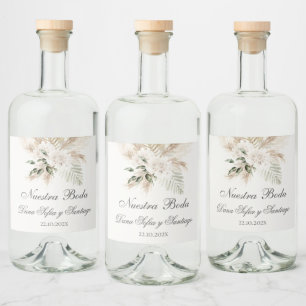 Étiquettes Pour Bouteilles De Liqueur Mariage espagnol Boho