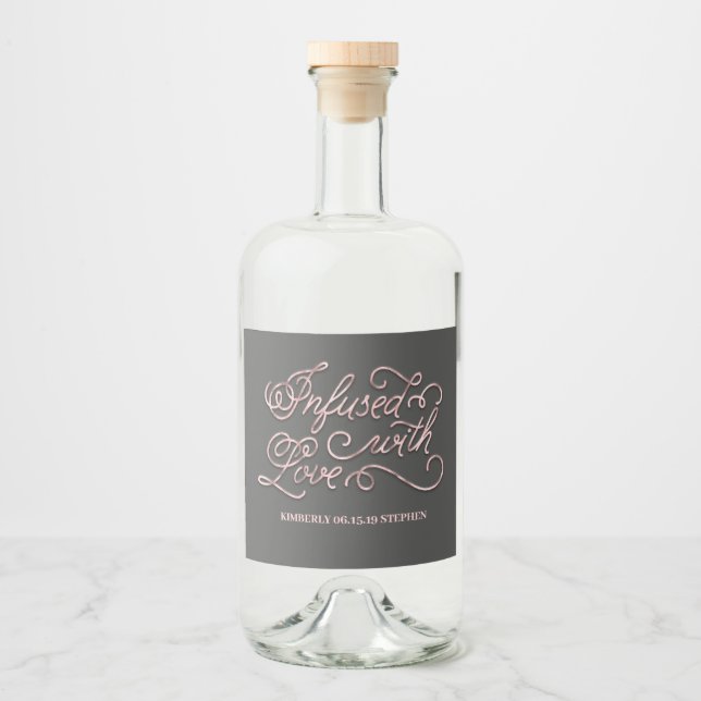 Étiquettes Pour Bouteilles De Liqueur Mariage fait maison avec amour (Devant)