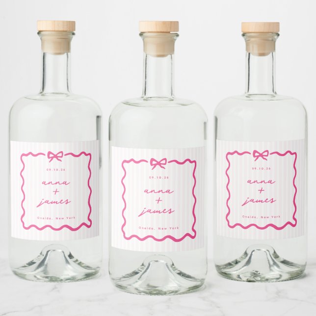 Étiquettes Pour Bouteilles De Liqueur Mariage rose Whimsical (Bouteilles)