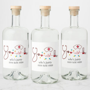 Étiquettes Pour Bouteilles De Liqueur Médecin, Infirmière, Médicale, hôpital