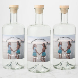 Étiquettes Pour Bouteilles De Liqueur Meilleurs amis pour toujours Photo personnalisée e