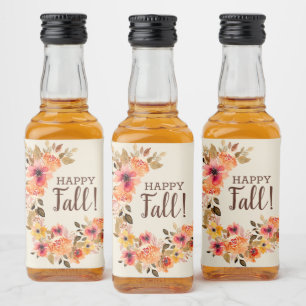 Étiquettes Pour Bouteilles De Liqueur Mini Couronne Florale Automnale