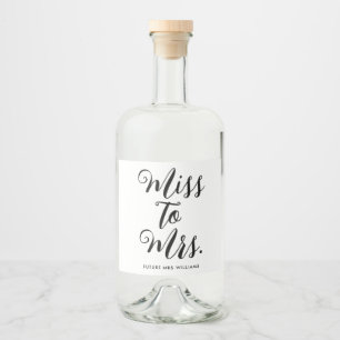 Étiquettes Pour Bouteilles De Liqueur Mlle à Mme Modern Fête des mariées Bachelorette