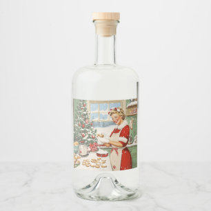 Étiquettes Pour Bouteilles De Liqueur Mme Claus Plaisir De La Cuisine De Vacances