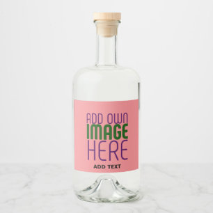 ÉTIQUETTES POUR BOUTEILLES DE LIQUEUR MODELE DE TEXTE D'IMAGE ROSE SAUMON ÉDITABLE MODER