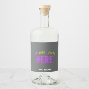 ÉTIQUETTES POUR BOUTEILLES DE LIQUEUR MODERNE MODERNE PERSONNALISABLE GRAY VÉRIFIÉ