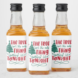 Étiquettes Pour Bouteilles De Liqueur mot d'art Noël éclairé