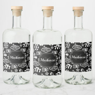 Étiquettes Pour Bouteilles De Liqueur Motif de casino