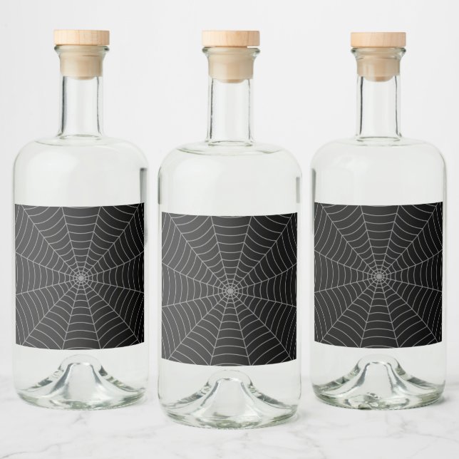 Étiquettes Pour Bouteilles De Liqueur Motif d'Halloween gris noir (Bouteilles)