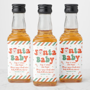 Étiquettes Pour Bouteilles De Liqueur Noël Santa Bébé Baby Shower