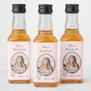 Étiquettes Pour Bouteilles De Liqueur Nœuds Rose Féminin & Bébés Enterrement de Vie de J