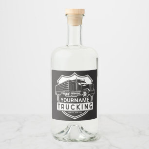 Étiquettes Pour Bouteilles De Liqueur NOM personnalisé Camions Big Rig Semi Trucker