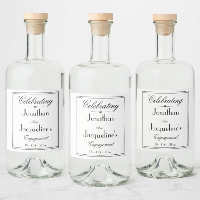 Étiquettes Pour Bouteilles De Liqueur Noms Customisés simples et élégants (Bouteilles)