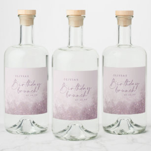Étiquettes Pour Bouteilles De Liqueur Parties scintillant violet Lilac élégant brunch d'