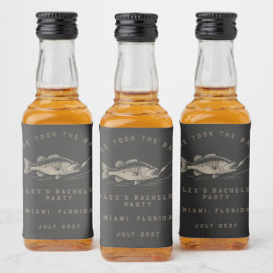 Étiquettes Pour Bouteilles De Liqueur Pêcheur Drôle Party de Bachelor de Pêche Sur Mesur