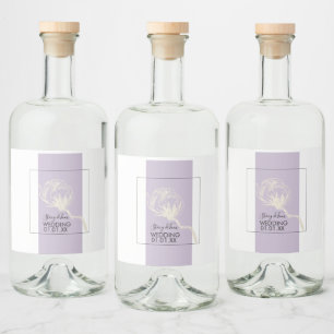 Étiquettes Pour Bouteilles De Liqueur Plante de coton botanique mariage lavande  