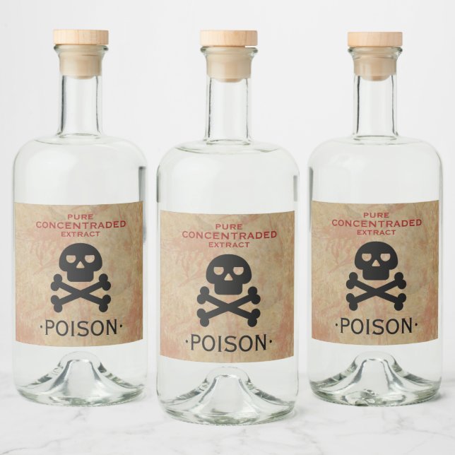Étiquettes Pour Bouteilles De Liqueur Poison du parti Halloween (Bouteilles)
