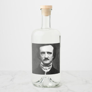Étiquettes Pour Bouteilles De Liqueur Portrait d'Edgar Allan Poe