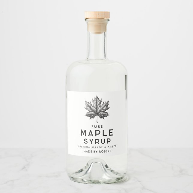 Étiquettes Pour Bouteilles De Liqueur Recette maison au sirop d'érable (Devant)
