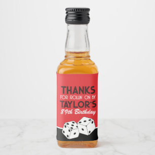 Étiquettes Pour Bouteilles De Liqueur Red Casino Dice Anniversaire Favoriser