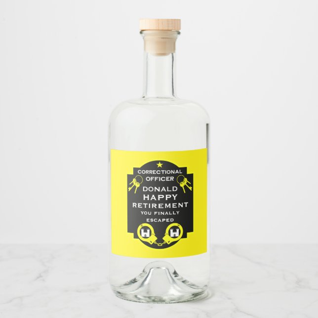 Étiquettes Pour Bouteilles De Liqueur Retraite de l'agent pénitentiaire (Devant)