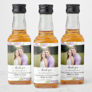Étiquettes Pour Bouteilles De Liqueur Rustic Lilacs Floral Mariage Merci Photo