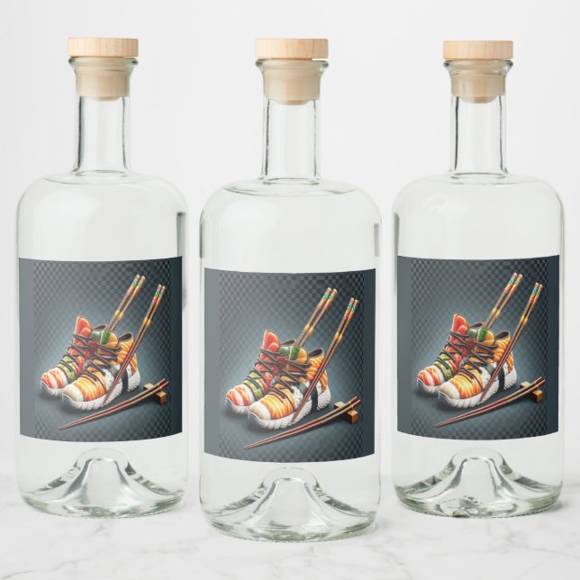 Étiquettes Pour Bouteilles De Liqueur Shoeshi ME - Unique Basket Sushi (Bouteilles)