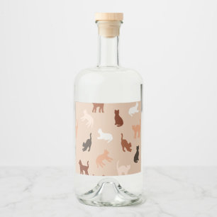 Étiquettes Pour Bouteilles De Liqueur Silhouette de chat