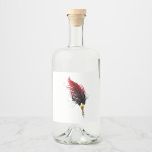 Étiquettes Pour Bouteilles De Liqueur Stylo rouge en plumes avec nib or