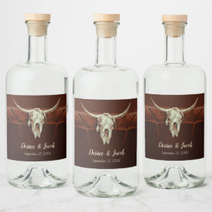 Étiquettes Pour Bouteilles De Liqueur Taureau Mariage Russe Brown Pays Ouest