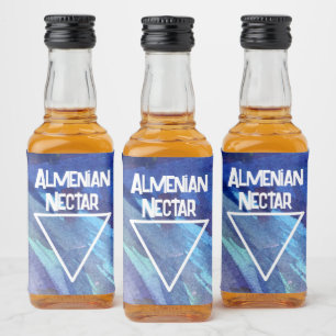 Étiquettes Pour Bouteilles De Liqueur Téléphone bleu aquarelle