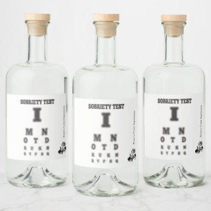 Étiquettes Pour Bouteilles De Liqueur Teste de sobriété amusant 🍻 flou graphique oculai