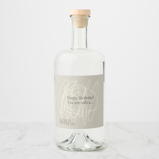Étiquettes Pour Bouteilles De Liqueur Travail en cours - Personnalisable (Devant)