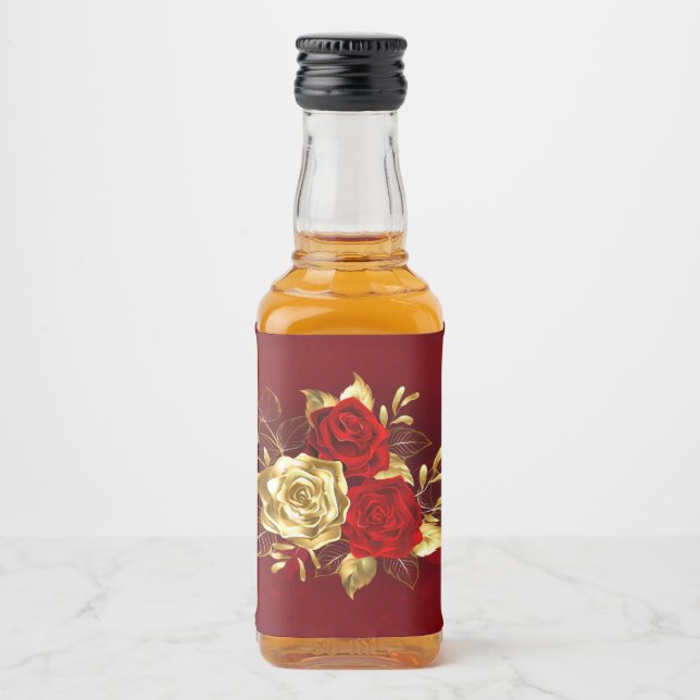 Étiquettes Pour Bouteilles De Liqueur Trois Roses de bijoux (Devant)