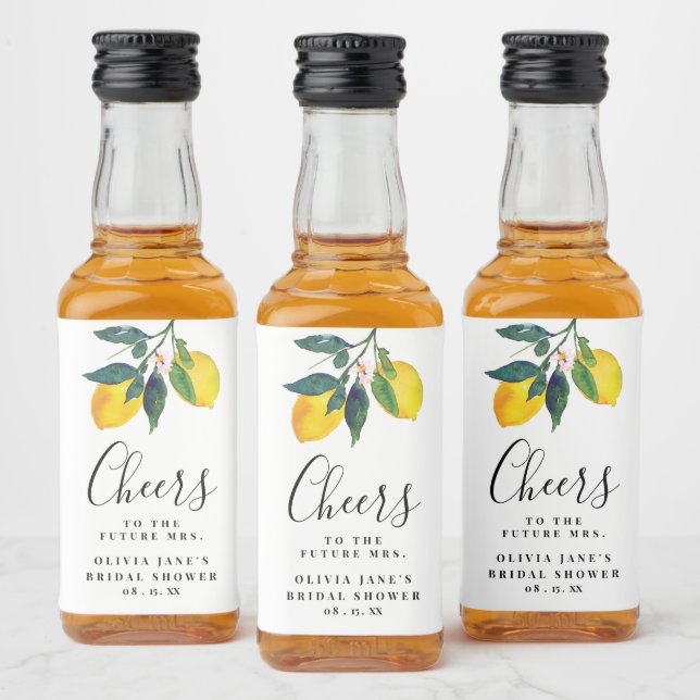 Étiquettes Pour Bouteilles De Liqueur Tropical Lemon Fête de Mariage  (Bouteilles)